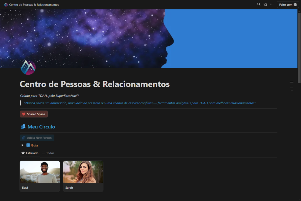 Centro de Pessoas Relacionamentos
